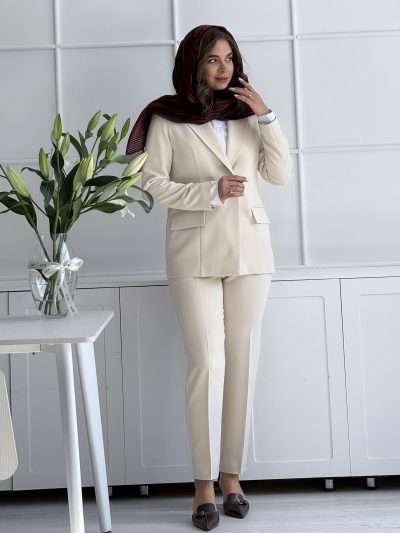 شلوار زنانه تک lady | زنیر - کرم استخونی, سایز-۱مناسب-۳۶،۳۸
