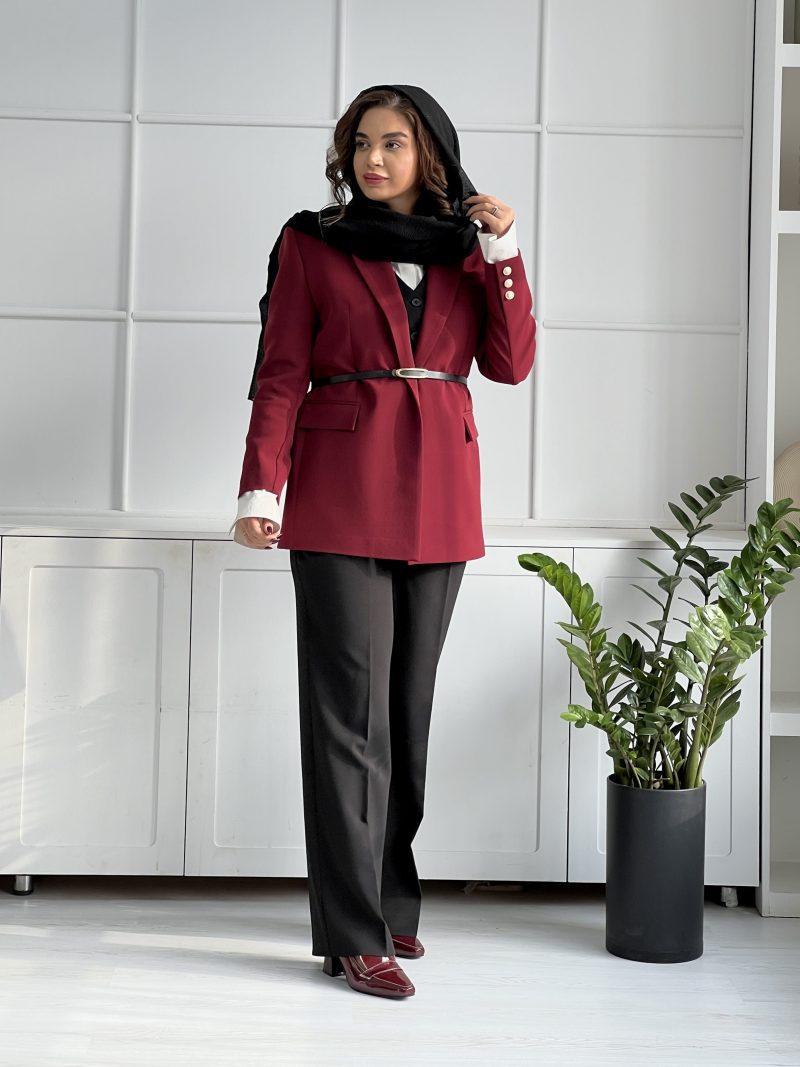 کت زنانه scarlett با کمربند - Image 9