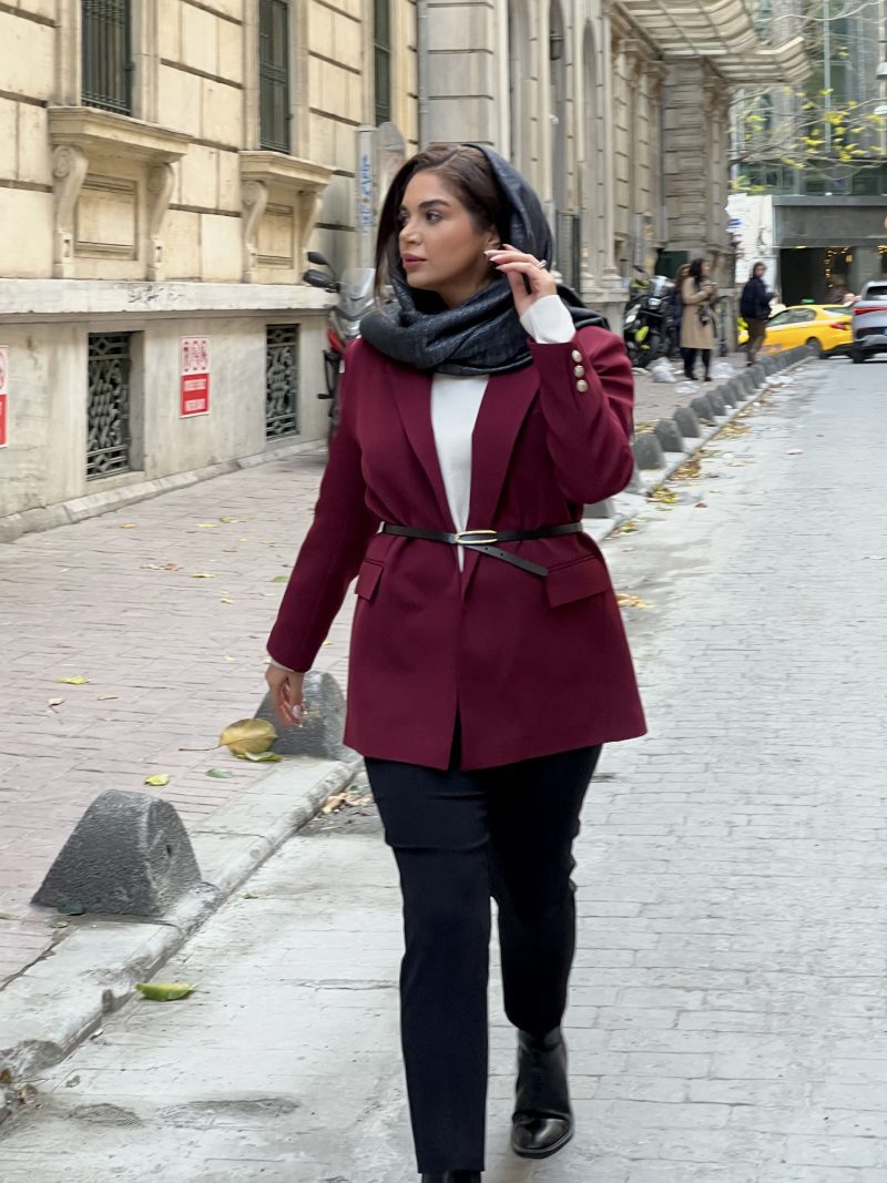 کت زنانه scarlett با کمربند - Image 4