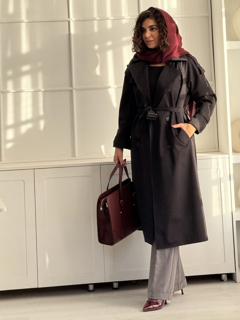 ترنچ کت زنانه long rainy - Image 3