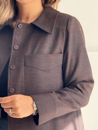 باکسی جکت زنانه Ardor | زنیر - مشکی با خط آجری, سایز-1-مناسب-38،40
