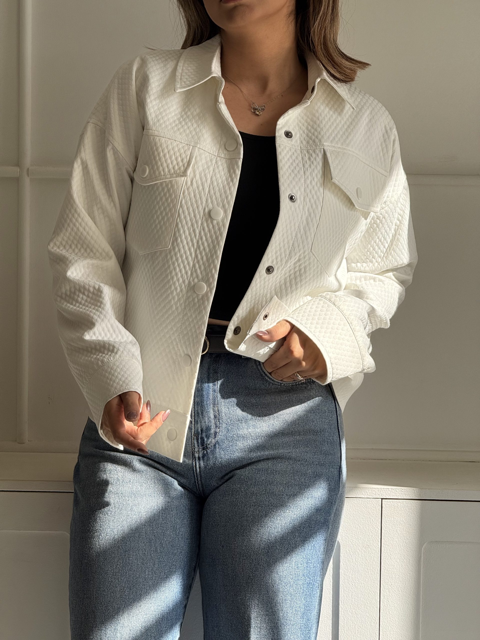 باکسی جکت زنانه white