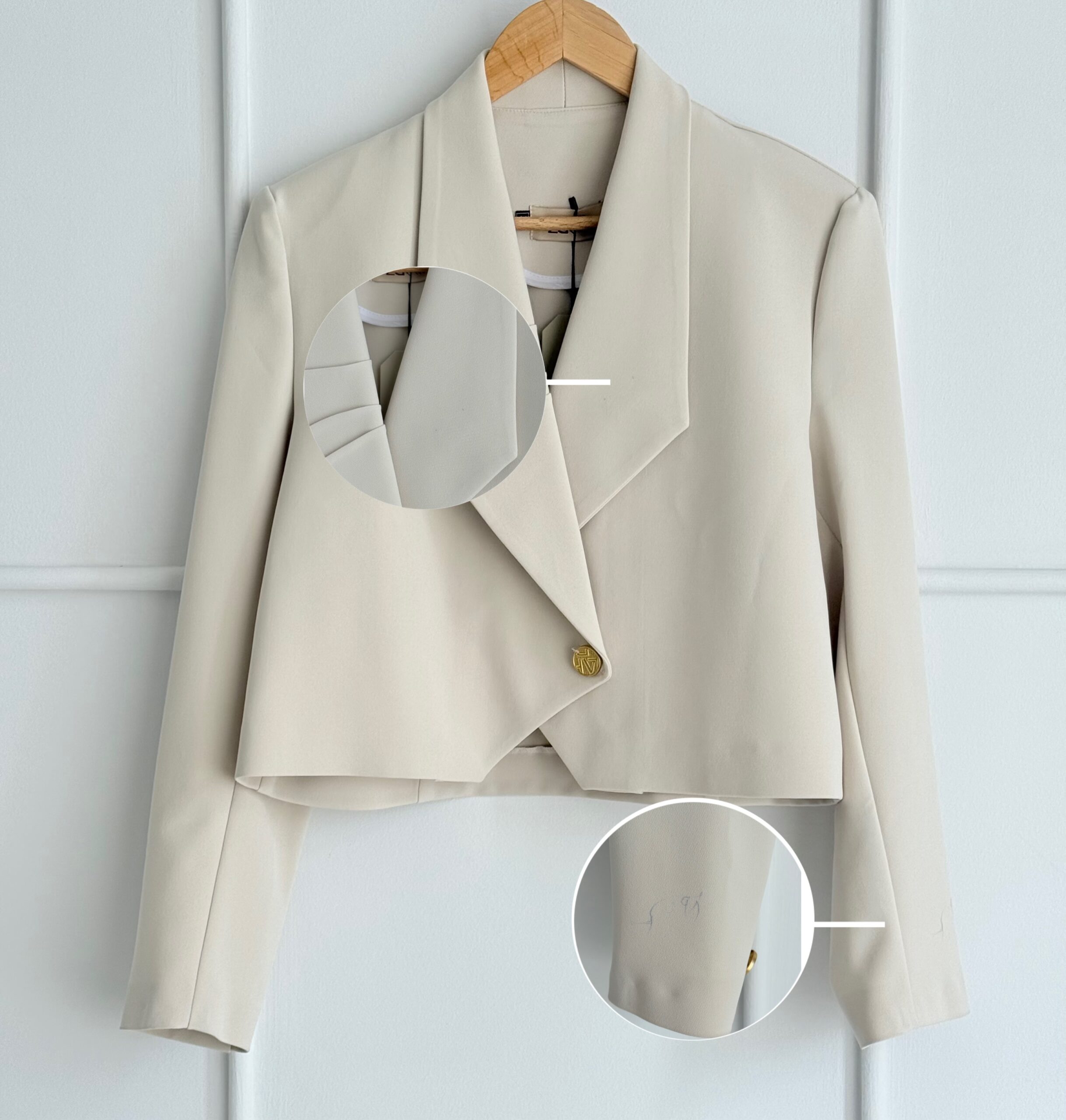 کراپ کت زنانه balleria کرم استخونی کد051 | Outlet collection - تصویر 9